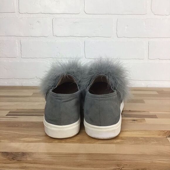 STEVE Madden flats loafers grey feathers size 8.5 - Picture 2 of 15